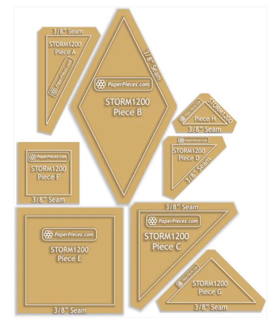 Paper Pieces Storm at Sea 12" Block Acrylic Templates, 8 pcs