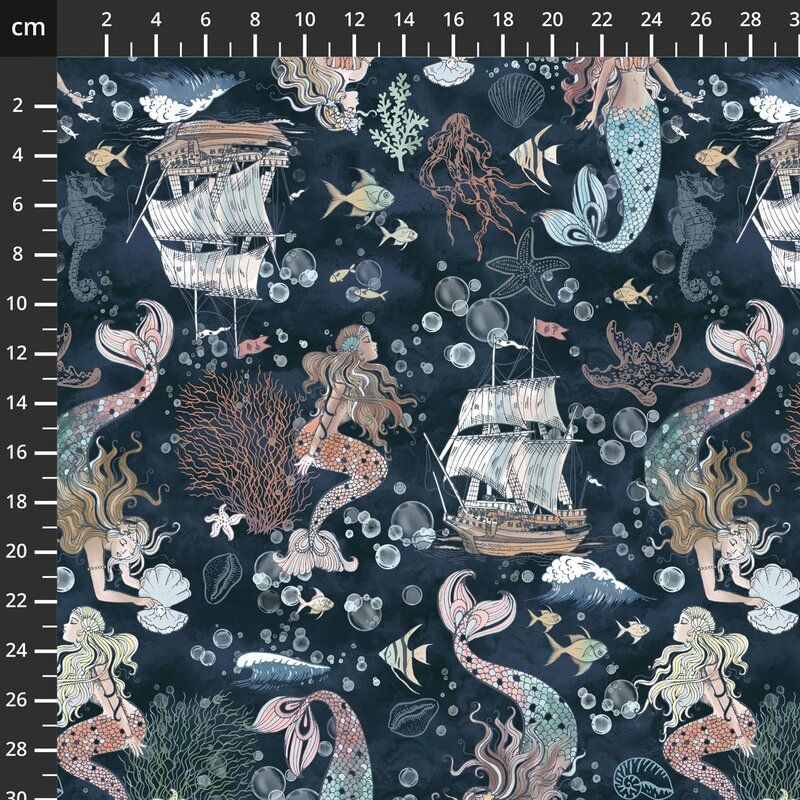 Ocean Song fabric: A Mermaid's Tale, Deep Sea