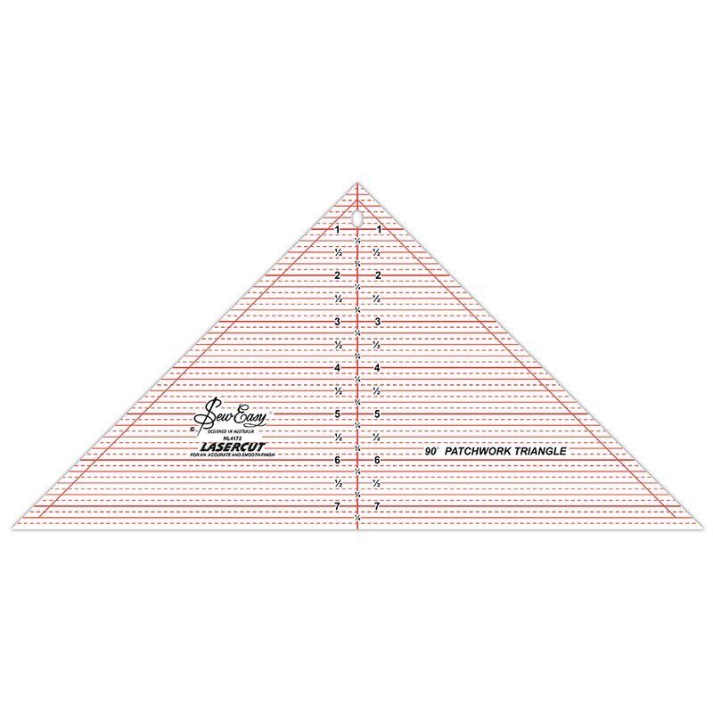 Sew Easy 90 Degree Triangle Ruler 7 1/2" x 15 1/2"
