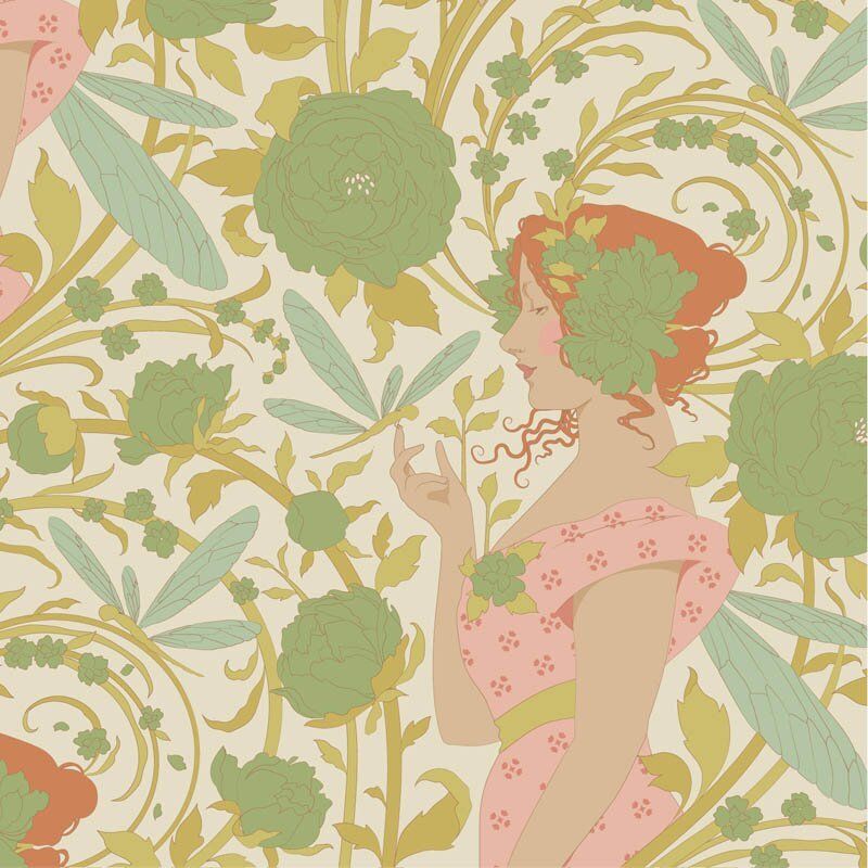 Tilda Songbird fabric: Aubery, Green