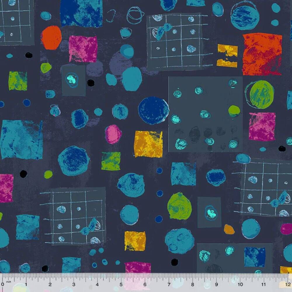 Marcia Derse Fabric: Deep Space, Dark Blue