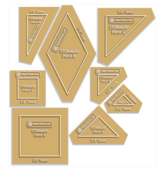 Paper Pieces Storm at Sea 6" Block Acrylic Templates, 8 pcs