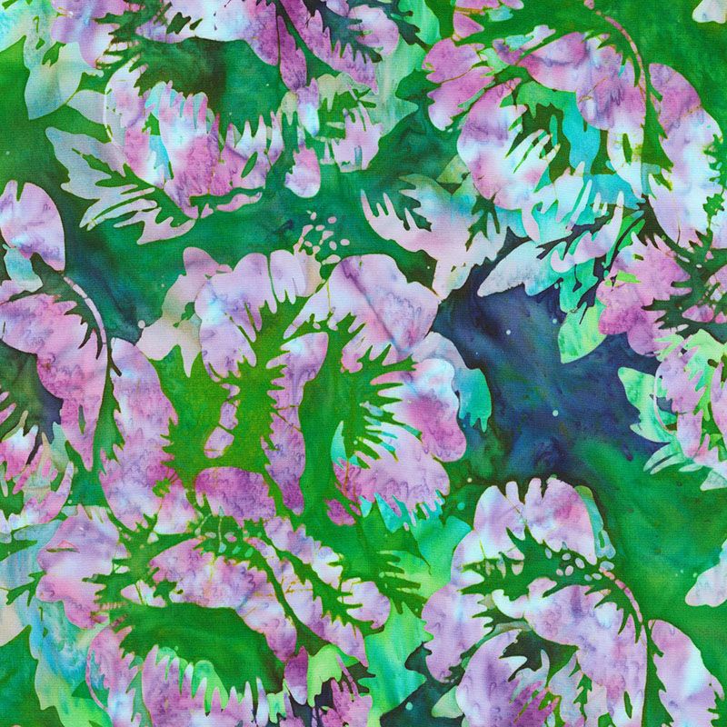 Wild Poppies Batik fabric: Meadow