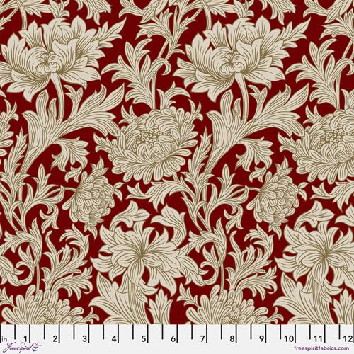 The Oxford Holiday Collection Fabric: Chrysanthemum Tonal, Crimson