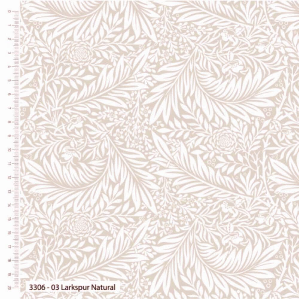 William Morris Quilt Back Fabric: Larkspur Natural 108"