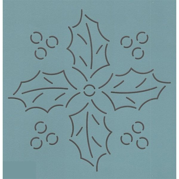 Quilt Stencil  5 Inch Holly Berry Block