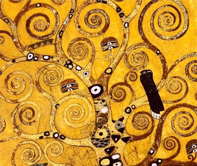 Gustav Klimt fabric: Tree of Life, Gold 58 x 107cm Panel