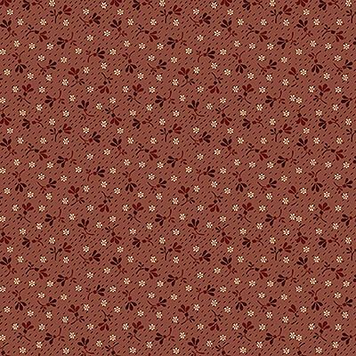 Stacy West Fabrics: Buttermilk Blossom Terracotta (per 1/4 metre)