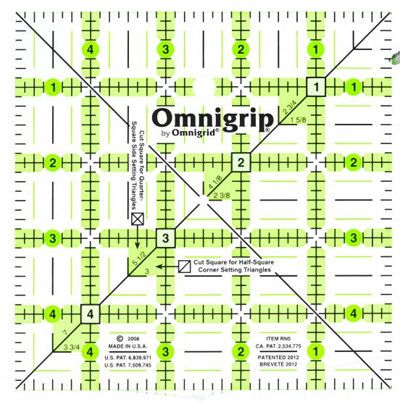 Omnigrip 5" Square NonSlip Patchwork Ruler Omnigrip 5" Square NonSlip Patchwork Ruler