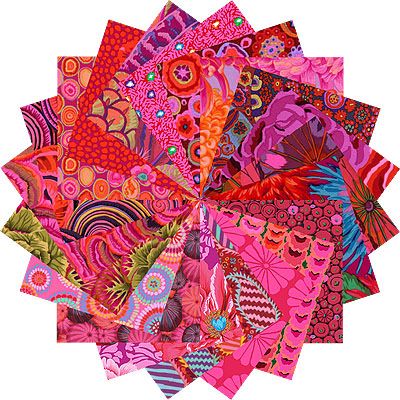 Kaffe Fassett Collective Fabrics Reds & Pinks 10" Patchwork Palette