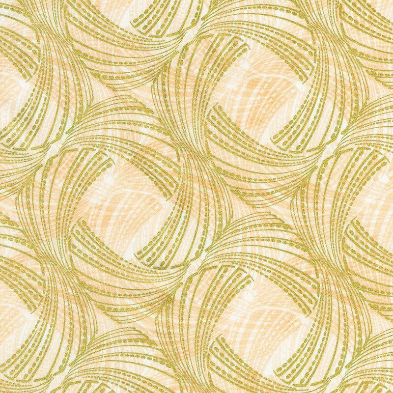Golden Feathers fabric: Feather Swirls, Parchment Golden Feathers fabric: Feather Swirls, Parchment