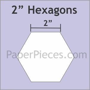 English Paper Piecing  Hexagon 2" 25 pieces