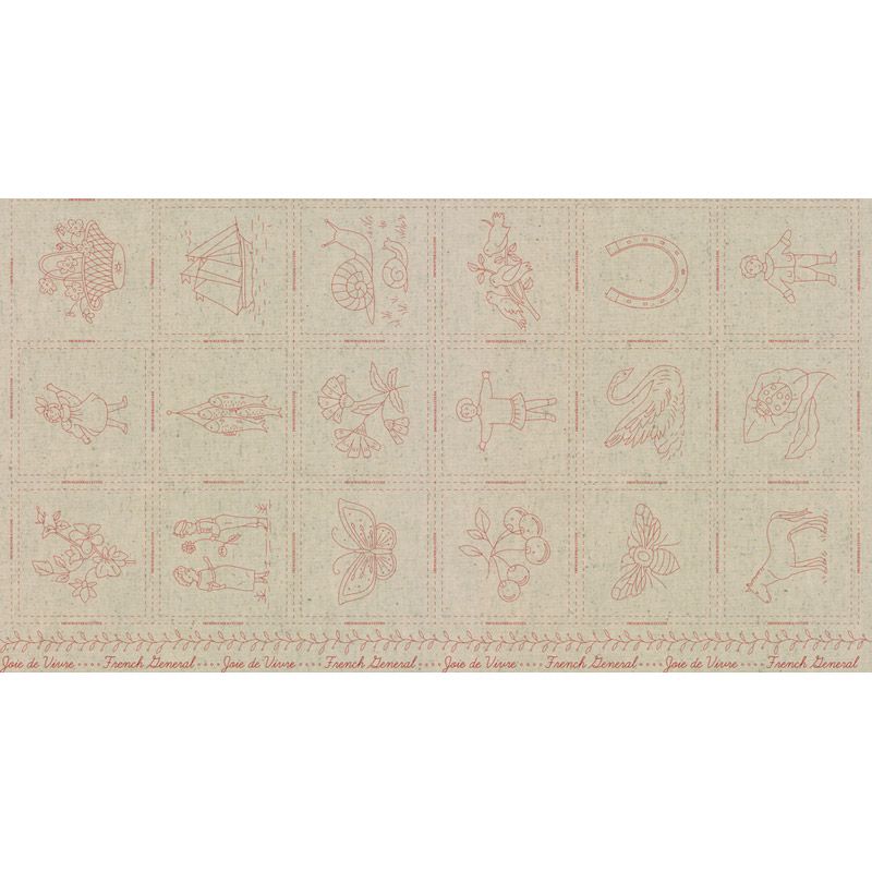 Joie De Vivre fabric, Broderie Panel 24" (60cm)