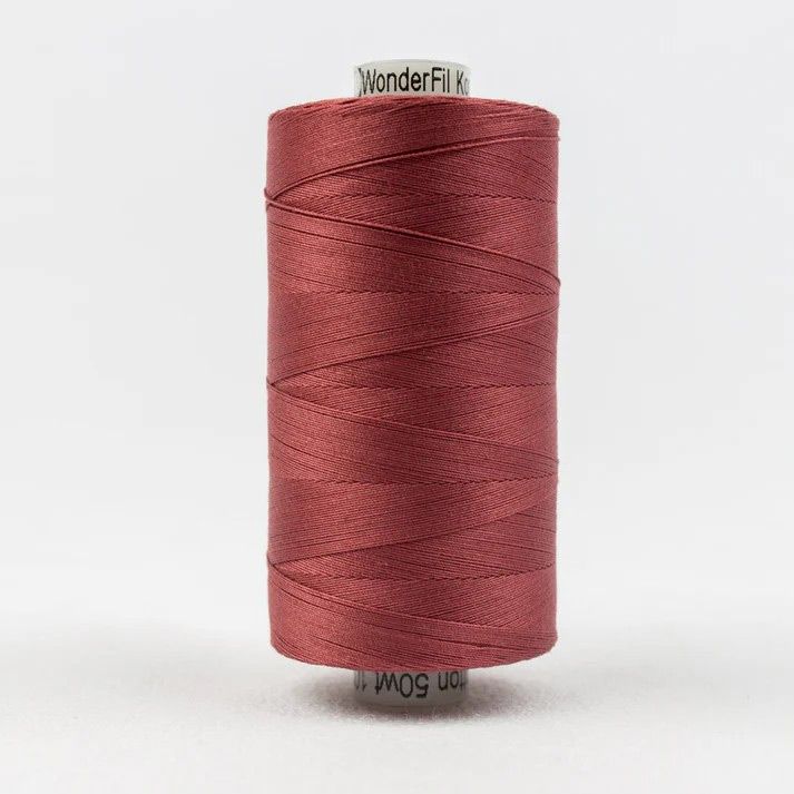 Konfetti Thread: 50wt 3 ply 100% Cotton. 1000m Spool Dark Rose