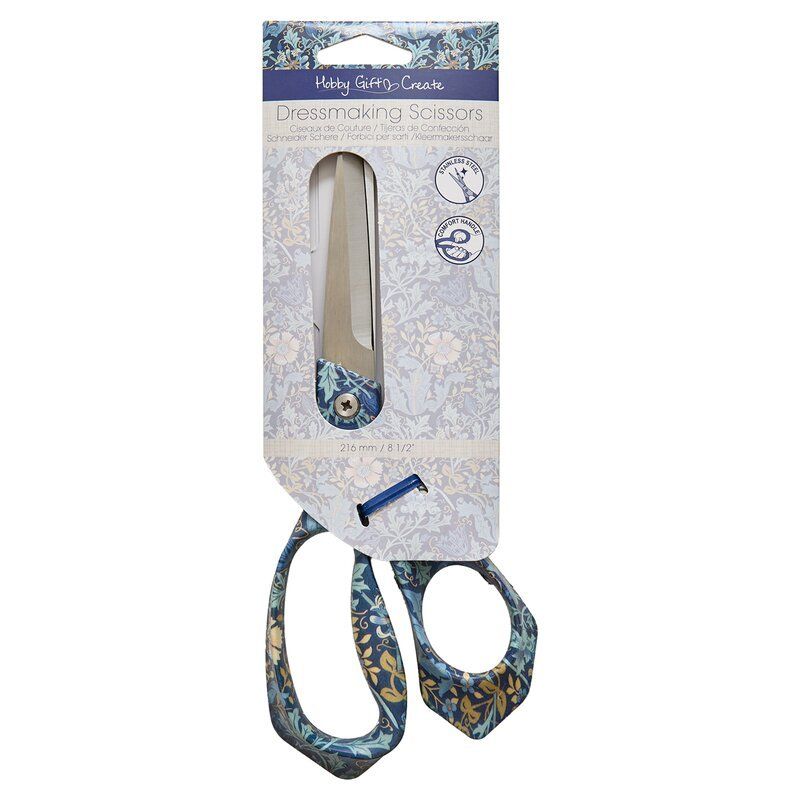 Dressmaking Scissors, Arts & Crafts Woodblock Design