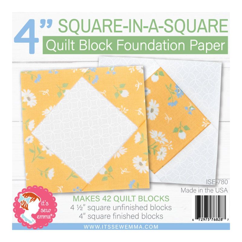 Foundation Piecing Papers: 4 inch Square in a Square Quilt Block Foundation Piecing Papers: 4 inch Square in a Square Quilt Block