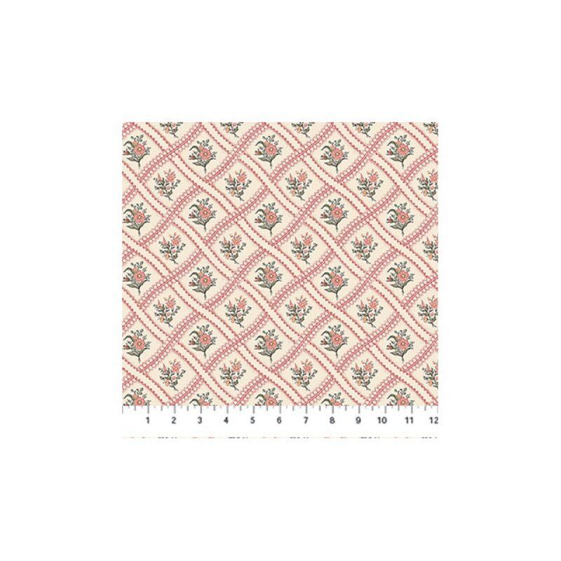 Manoir Antiques Roadshow fabric: Grid, Cream Multi