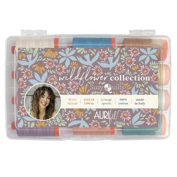 Aurifil 50 Weight Thread Box: Wildflower Collection by Suzy Quilts