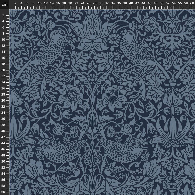 Morris & Co. Quilt Backs: Strawberry Thief Navy (per 1/4 metre)