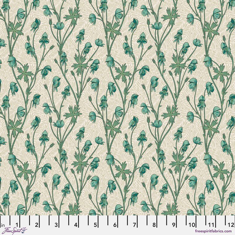 Bedford Park fabric: Small Monkshood, Mineral Bedford Park fabric: Small Monkshood, Mineral
