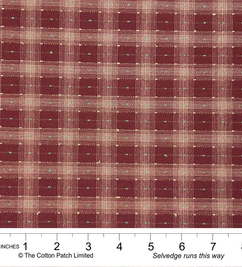 Tochio Yarn-Dyed fabric: Plaids and Points, Burgundy