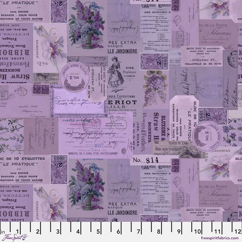 Eclectic Elements Palette fabrics, Purple Ephemera Eclectic Elements Palette fabrics, Purple Ephemera