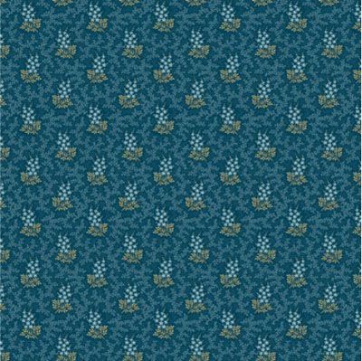 Cocoa Blue fabric: Mountain Laurel Indigo (per 1/4 metre)