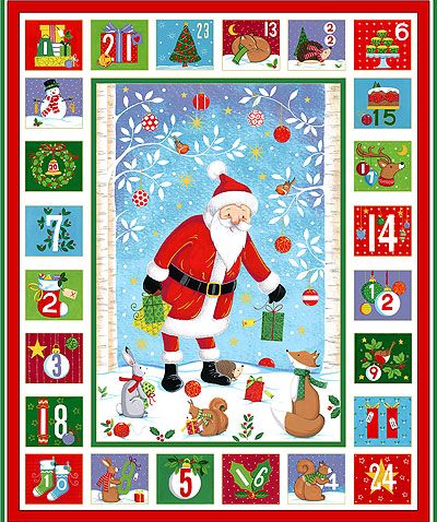 Merry Christmas fabric: Advent Calendar Panel 60cm