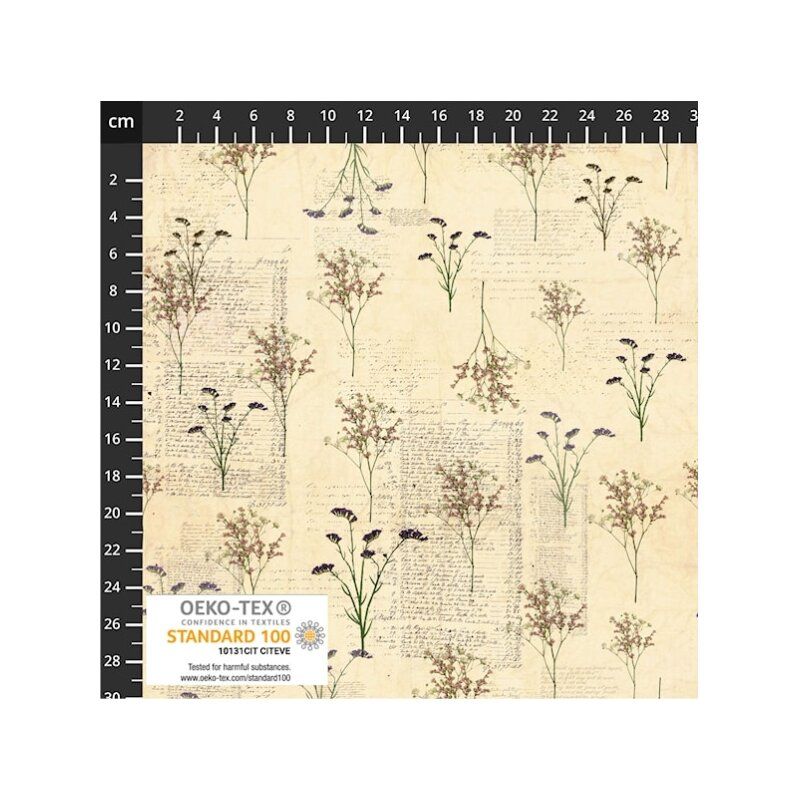 Wistful Blooms fabric: Statice and Gypsophila, Natural