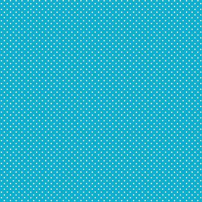 Makower Small Spots Fabric: White Spots Aqua (per 1/4 metre)