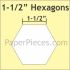 English Paper Piecing  Hexagon 1.5" 50 pieces