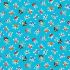 Pirates fabric: Skulls Aqua (per 1/4 metre)