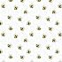 Sunny Honey Fabric: Bees, White