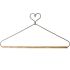 Wire Hanger  12" Heart hanger with stained dowel