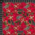 Designer Christmas fabrics, Martha Negley Foliage Red