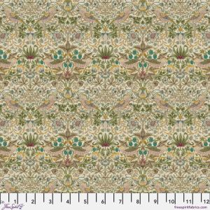 Lodden fabric: Mini Strawberry Thief, Old Gold | 
