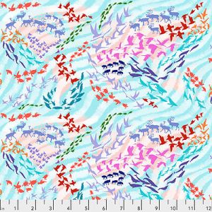 Migration Fabric: Migratory Map Aqua (per 1/4 metre) | 