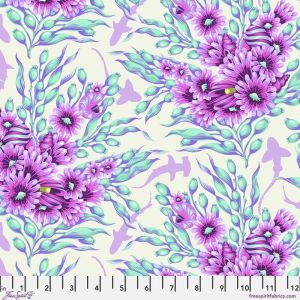 Floral Reef fabric, Shadow Sharks, Ultraviolet | 
