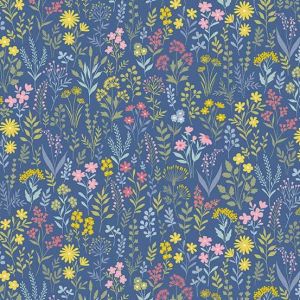 Petite Fleur Fabric: Meadow, Blue |