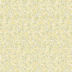 Petite Fleur Fabric: Vine, Yellow | 