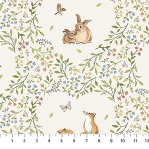 Woodland Heart Fabric: Woodland Heart, Cream | 