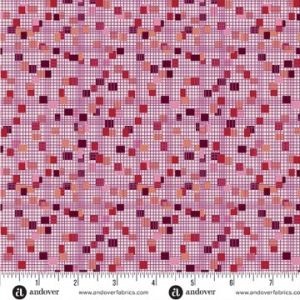 Mystic Meadow fabric, Grid, Red | 