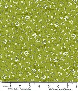 Sentiments fabric: Floral Rings, Green |