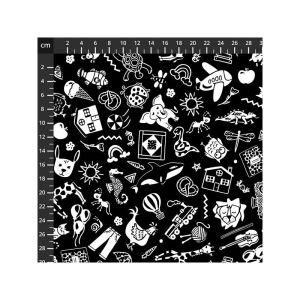 First Look fabric: White on Black | 