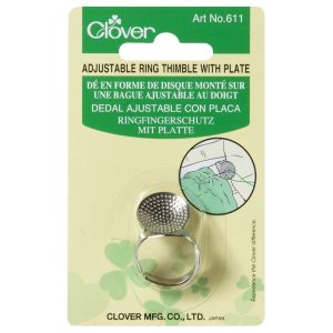 Clover Adjustable Thimble Ring with Plate |