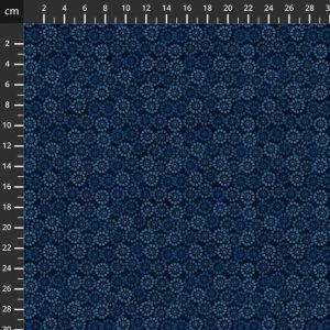 Banyan fabric, Mini Medallions, Navy | 