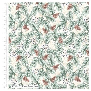 Feathered Foliage fabric: Pine Branch |