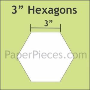English Paper Piecing  Hexagon 3' 25 pieces | 