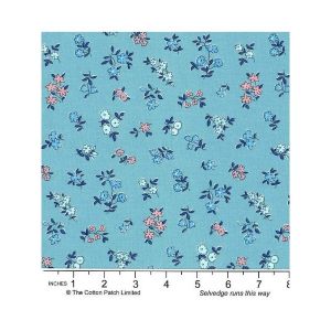 Liberty Heirloom fabric: Posy Sprig, Blue | 