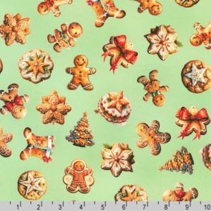Flurry Friends fabric: Gingerbread, Sage | 